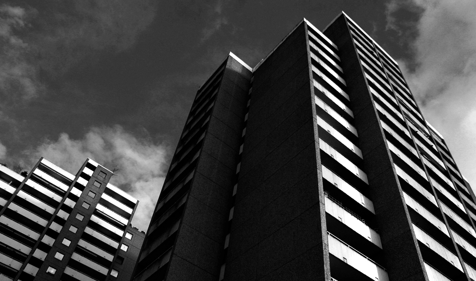 Black and white abstract photographic scene
