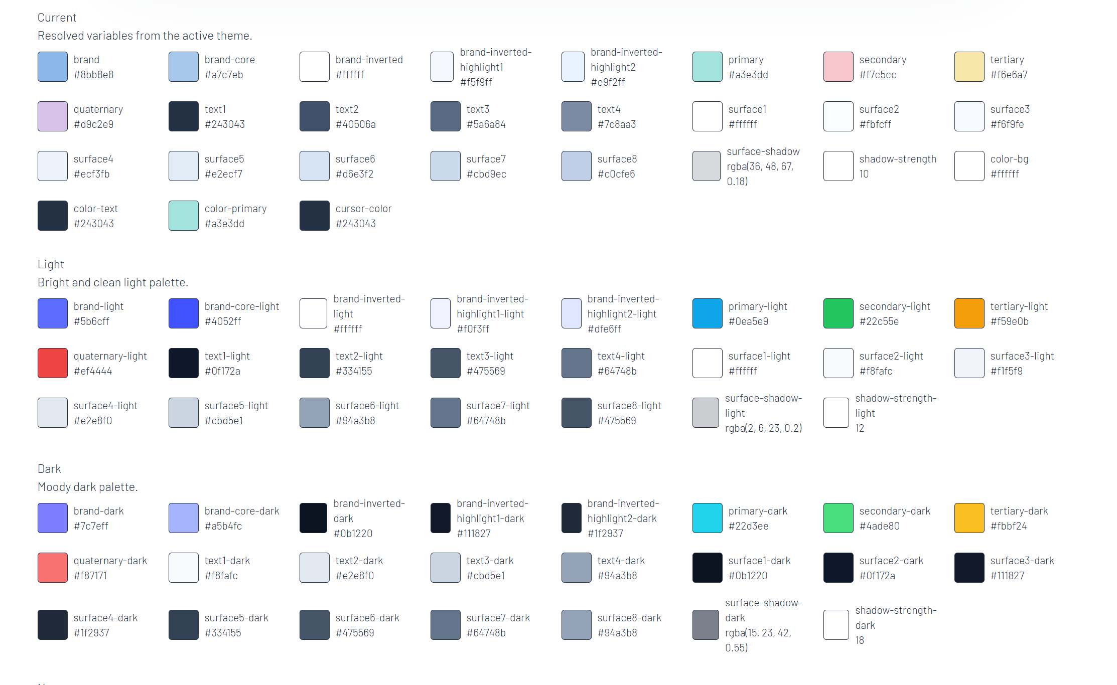 Color Theme preview
