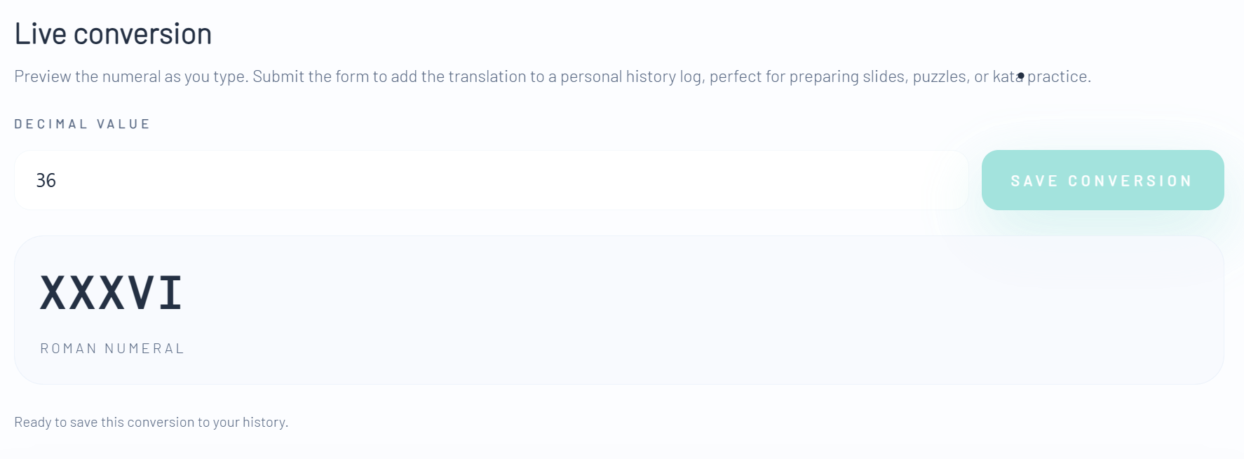 Roman Numeral Converter preview